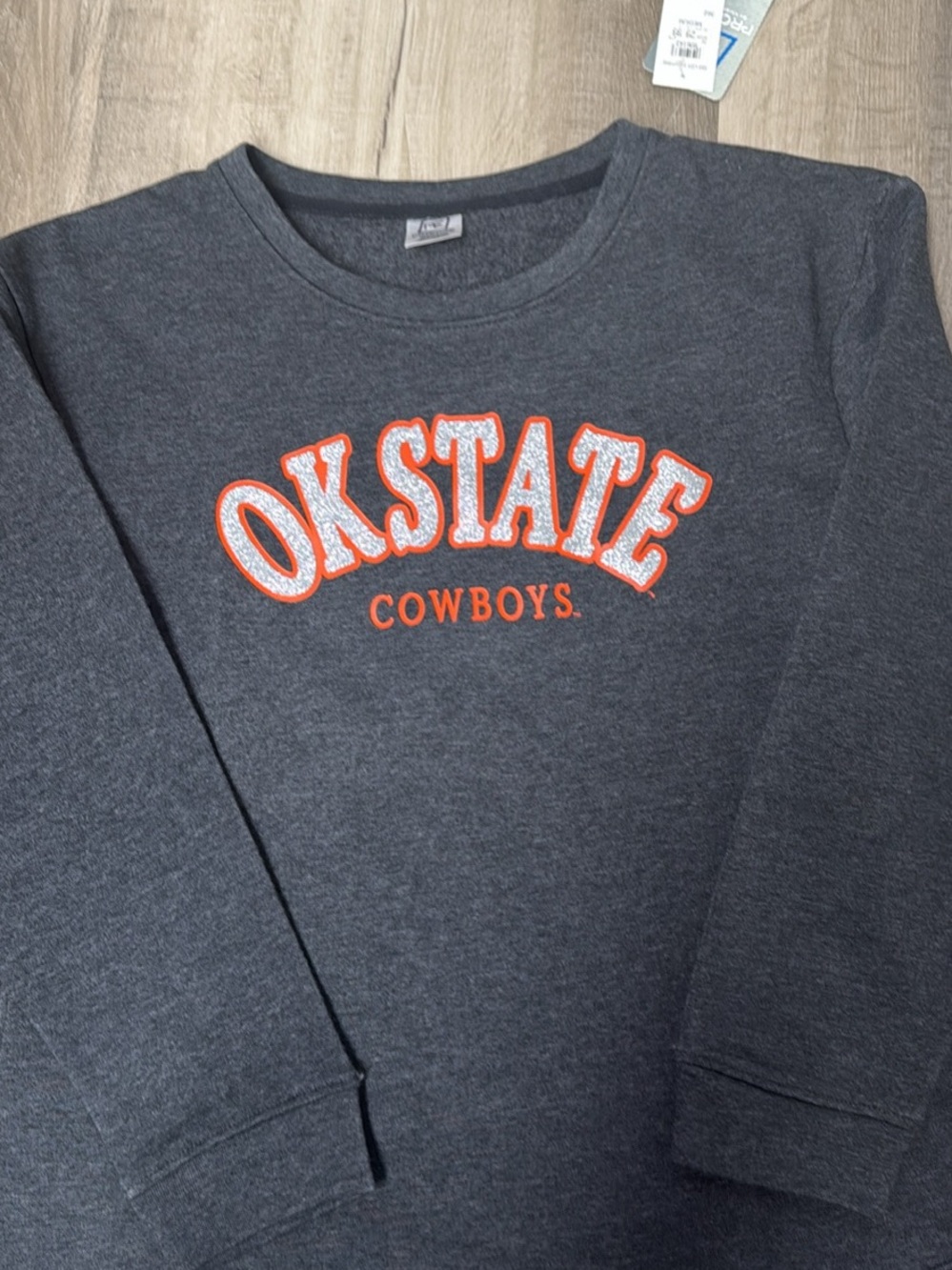 Pro Edge Dark Gray OK STATE Cowboys Pullover Sweatshirt with Orange & White Logo